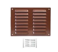H&C VENT Grille Aeration Brun 260x190mm avec Moustiquaire │ Evacuation Caches Tuyau Ventilateur │ d'Extraction Ventialtion │ Exterieur Interieur │ Gaine Cache Extracteur d'air VMC │ Climatiseur Seche