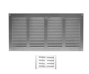 H&C VENT Grille Aeration Galvanisé 400x200mm avec Moustiquaire │ Evacuation Caches Tuyau Ventilateur │ d'Extraction Ventialtion │ Exterieur Interieur │ Gaine Cache Extracteur d'air VMC │ Climatiseur