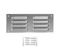 H&C VENT Grille Aeration Inox 260x105mm avec Moustiquaire │ Evacuation Caches Tuyau Ventilateur │ d'Extraction Ventialtion │ Exterieur Interieur │ Gaine Cache Extracteur d'air VMC │ Climatiseur Seche