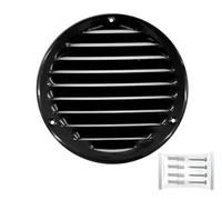 H&C VENT Grille Aeration Noir Ø 125mm avec Moustiquaire │ Evacuation Caches Tuyau Ventilateur │ d'Extraction Ventialtion │ Exterieur Interieur │ Gaine Cache Extracteur d'air VMC │ Climatiseur Seche