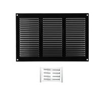 H&C VENT Grille Aeration Noir 300x200mm avec Moustiquaire │ Evacuation Caches Tuyau Ventilateur │ d'Extraction Ventialtion │ Exterieur Interieur │ Gaine Cache Extracteur d'air VMC │ Climatiseur Seche