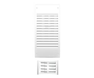 H&C VENT Grille de ventilation 140 x 300 mm avec curseur de contrôle - Couvercle d'échappement en PVC blanc avec protection Insect - Square Air Supply System Element