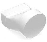 H&C VENT Raccord de ventilation droit 100 mm de diamètre sur 55 x 110 mm - Raccord de tuyau en PVC - Tube rond sur élément carré plat blanc