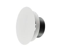 H&C VENT Soupape à disque réglable - Blanc - Diamètre : 160 mm - Couvercle rond en acier et ventilation avec diffuseur réglable - Tuyau de ventilation et grille de ventilation - Évacuation d'air