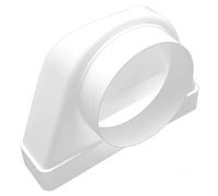 H&C VENT Transition de ventilation 90° Degrés 125 mm de diamètre à 55 x 220 mm Connecteur de tuyau de conduit plat PVC - Tuyau rond à carré plat