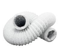 H&C VENT Tuyau d'évacuation flexible - Avec aluminium - Isolation en PVC - Tuyau flexible - Sortie d'aération - Pour climatisation, sèche-linge (Blanc, Ø 125mm - 3M)