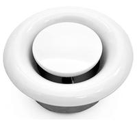 H&C VENT Vanne d'évacuation Ø 200 mm de diamètre en acier blanc couvercle rond diffuseur réglable HVAC plaque d'air Valve - Hotte de ventilation tuyau de ventilation système d'alimentation en air