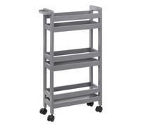 - Desserte de Cuisine 3 Niveaux 75cm Gris Béton