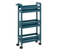 - Desserte de Cuisine 3 Niveaux 75cm Bleu Pétrole