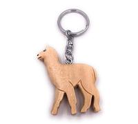 H-Customs Alpaga Animal Mignon véritable Bois Noble Main Pendentif Trousseau à la Main