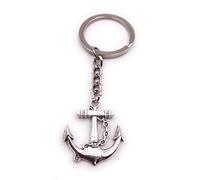 H-Customs Ancre avec chaîne porte-clés pendentif en argent nautique