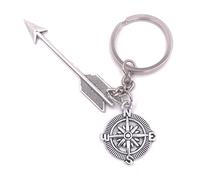 H-Customs Arrow Amor Cardinal Amour Lie Keychain Pendentif Argent métal