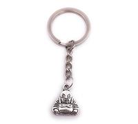 H-Customs Bouddha figure porte-clés pendentif en métal argenté
