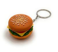 H-Customs Burger Fast Food Eating Cheeseburger Porte-clés Pendentif coloré