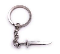 H-Customs Couteau de poignard Épée Chevalier Porte-clés Pendentif Métal argenté