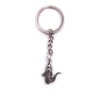 H-Customs Crocodile reptile porte-clés pendentif en métal argenté