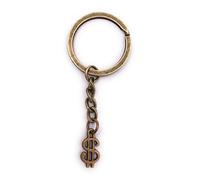H-Customs Dollar Sign Currency USD Argent Porte-clés Pendentif Bronze Métal