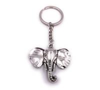H-Customs Éléphant avec de grandes oreilles Porte-clés Pendentif Métal argenté