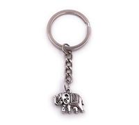 H-Customs Inde éléphant porte-clés pendentif en métal argenté