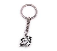 H-Customs Kiss lèvres embrasser bouche porte-clés pendentif en métal argenté
