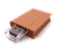 H-Customs Livre en Bois Journal Lecture Lecture clé USB 16 Go de mémoire USB 2.0