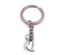 H-Customs Oiseau volant colombe porte-clés pendentif en métal argenté
