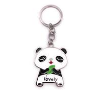 H-Customs Panda panda bear lovely porte-clés pendentif en métal argenté