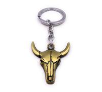 H-Customs Pendentif porte-clés en or trophée avec cornes en os de buffle