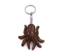 H-Customs Pieuvre Pieuvre Pieuvre Bois Noble Pendentif Trousseau à la Main