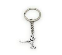 H-Customs Porte-clés en forme de maillot de patinage de hockey sur glace en métal argenté, argenté, taille unique