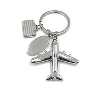 H-Customs Porte-clés en forme de valise d'avion - Argenté