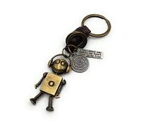 H-Customs robot casque Cheshire Cat cuir bronze porte-clés pendentif bronze