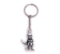 H-Customs Squelette avec Couteau épée Morte Porte-clés Pendentif en métal argenté