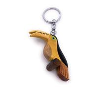 H-Customs Toucan Perroquet Bois Noble Pendentif Trousseau à la Main