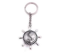 H-Customs Volant avec ancre et corde Porte-clés pendentif en métal argenté