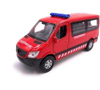 H-Customs Welly Mercedes Benz Sprinter Pompier Model Car Red Car Produit LICENCIE 1: 34-1: 39