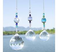 H & D HYALINE & DORA 3 pièces Clear Attrape Soleil Cristal,Cristal a Suspendre Prisme Pendentif, Rainbow Maker Jardin/Décor à la Maison