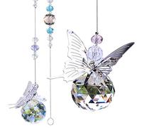 H & D HYALINE & DORA 30mm Arc-en-Ciel Prisme Cristal Suncatcher Boule Suspendue pour fenêtre, Jardin, Papillon, Cadeau décoration de la Maison