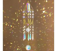 H&D HYALINE & DORA Attrape Soleil en Cristal à prismes pour fenêtre, Pendentif à Suspendre prismes en Verre, décoration, Carillon éolien, Attrape Soleil Arc en Ciel pour Maison, Jardin, Porche