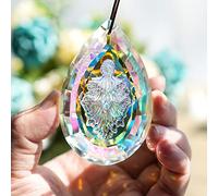 H&D Hyaline & Dora Attrape-soleil en cristal pour fenêtres, prisme en verre à suspendre pour jardin, maison, décoration extérieure 89 mm