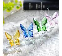 H&D HYALINE & DORA Cristal Papillon Presse-papiers Figurines en Verre Artisanat Animaux De Collection Décor À La Maison (Pack de 4)