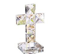 H&D HYALINE & DORA Croix en Cristal Transparente Verticale 5 Pouces de Hauteur Croix Traditionnelle Figurine en Verre Artisanat Cadeau commémoratif décoration chrétienne