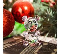 H&D Hyaline&Dora Crystal Bear Figurine Papier pressé Meilleur Cadeau pour la Saint Valentin, Bonne Chance (Ours Rose)