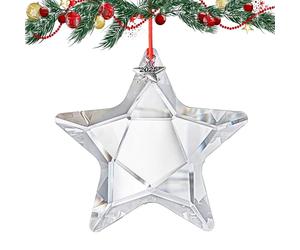 H&D HYALINE & DORA Édition annuelle 2025 - Décorations de Noël en cristal - Décoration en forme d'étoile de 6,3 cm pour décoration de sapin de Noël, décoration en verre transparent, cadeaux de fête