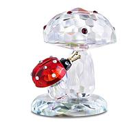 H&D Hyaline&Dora Figurine de Coccinelle en Cristal sur Champignon, Presse-Papier en Verre, Objet de Collection, décoration de Table pour la Maison