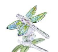 H&D Hyaline&Dora Figurine de collection en cristal faite à la main en forme de libellule en verre, collection de cadeaux, décoration Paperwight Vert