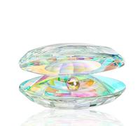 H&D HYALINE & DORA Figurine de coquillage en cristal coloré à collectionner, figurine de coquillage en verre avec perle pour cadeau de mariage, décoration de table