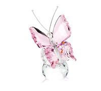 H&D HYALINE & DORA Figurine décorative en Cristal de Papillon Volant avec Base en Boule de Verre,Figurine Papillon en Cristal Presse-Papier décor à la Maison