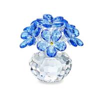 H&D HYALINE & DORA Figurine fleur en cristal bleu myosotis - Cadeaux pour maman, épouse, petite amie - Ornements en verre pour la maison, le bureau, les centres de table