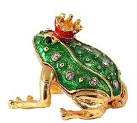 H&D HYALINE & DORA figurines d'animaux précieux bibelots en métal moulé sous pression boîte à bibelots porte-anneau boîte de décor (grenouille)